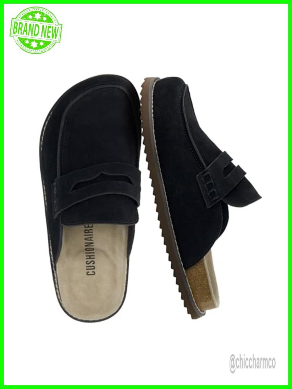 Cushionaire Zola Suede Penny Clog Mule Slip-On Memory Foam Women's